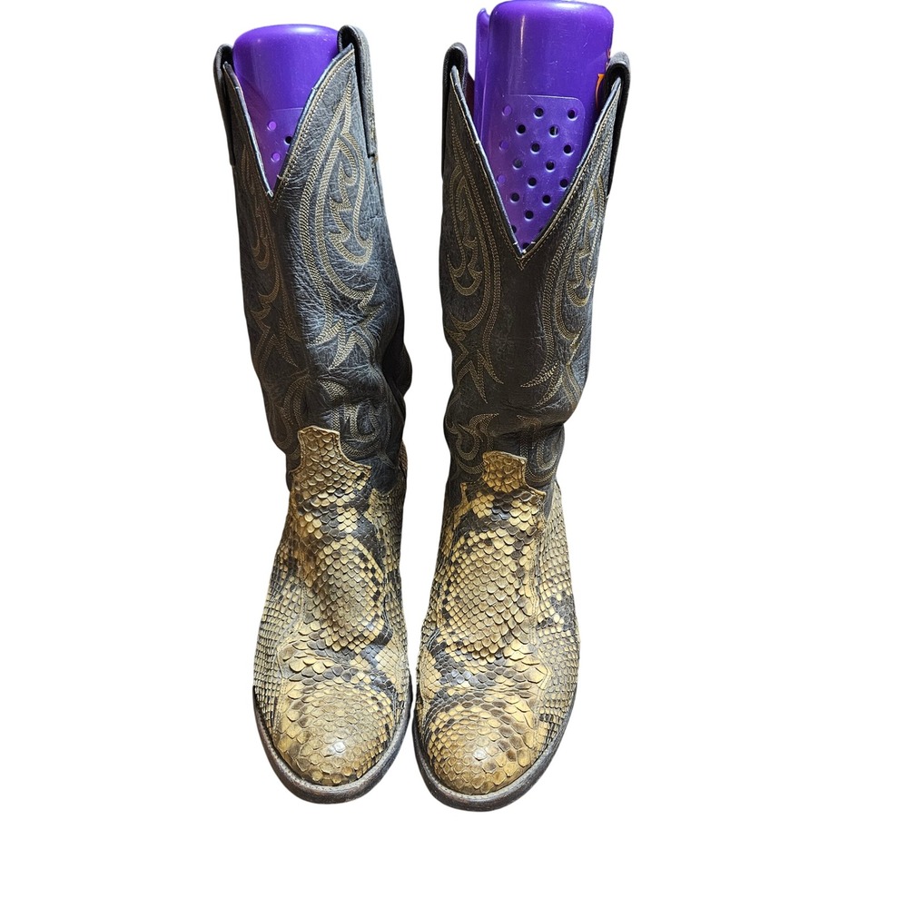 Dan Post Exotic Python Snakeskin Cowboy Boots Emb… - image 5